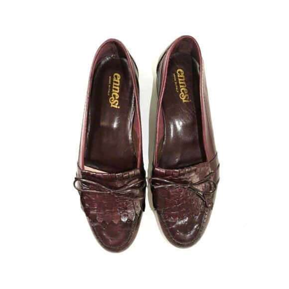Ennesi Cordovan Brown Leather Kiltie Tassel Loafers Slip On Shoes Mens Size 8.5